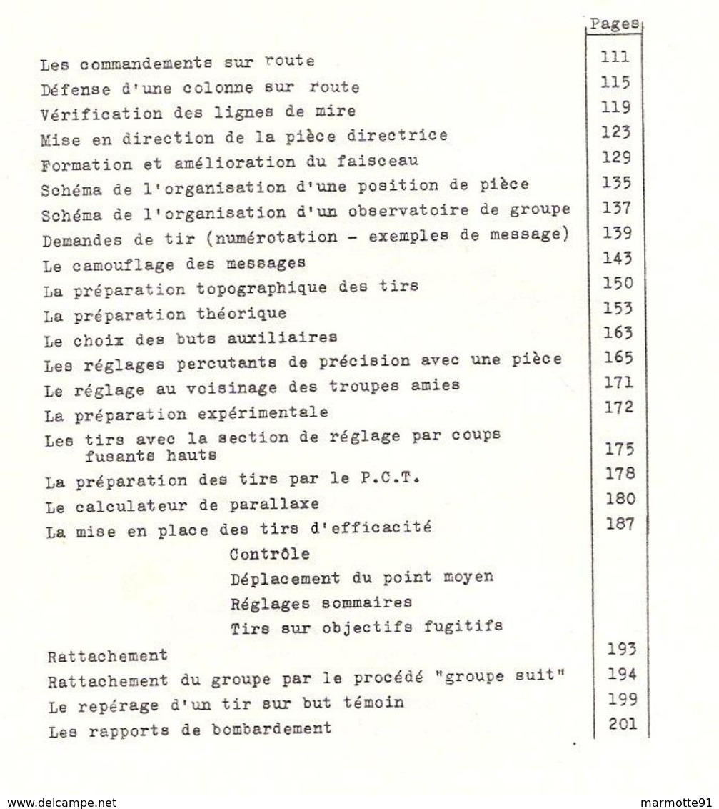GUIDE PRATIQUE DU LIEUTENANT ARTILLERIE 1951 OBUSIER 105 - Francese