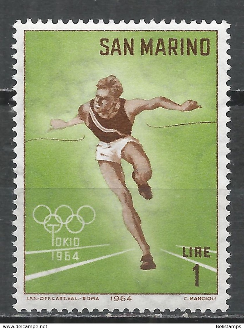 San Marino 1964. Scott #582 (MNH) Olympic Games, Tokyo, Runner - Neufs