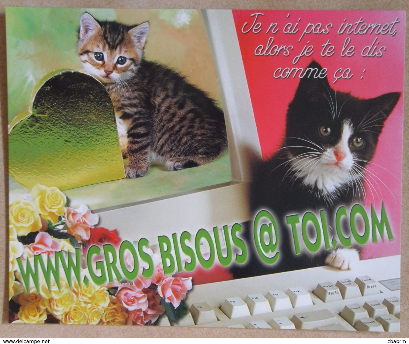 CHAT CHATON Mini-poster Cartonné TRES BON ETAT CHATS GROS BISOUS A TOI - Affiches