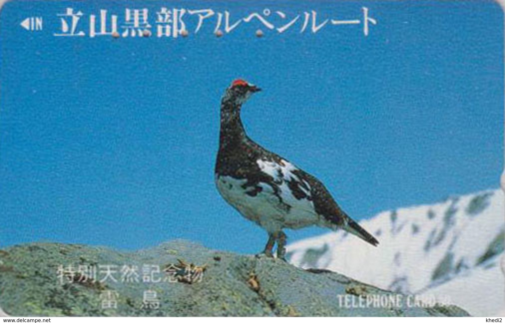 Télécarte Japon / 110-011 - Animal - OISEAU - LAGOPEDE - GROUSE BIRD Japan Phonecard - 4434 - Galline & Gallinaceo