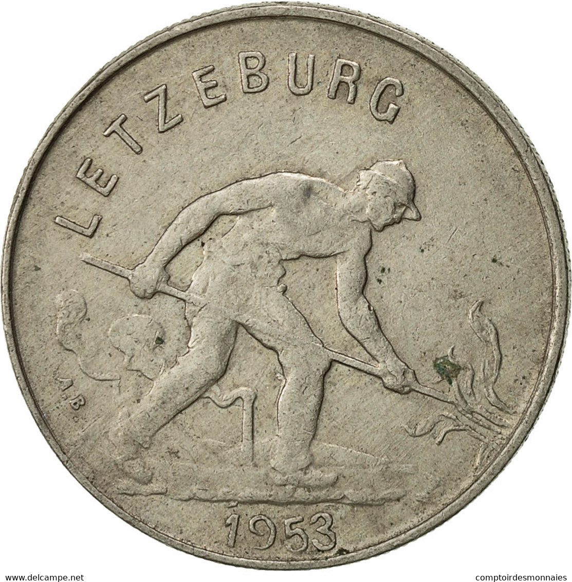 Luxembourg, Charlotte, Franc, 1953, TB+, Copper-nickel, KM:46.2 - Luxembourg