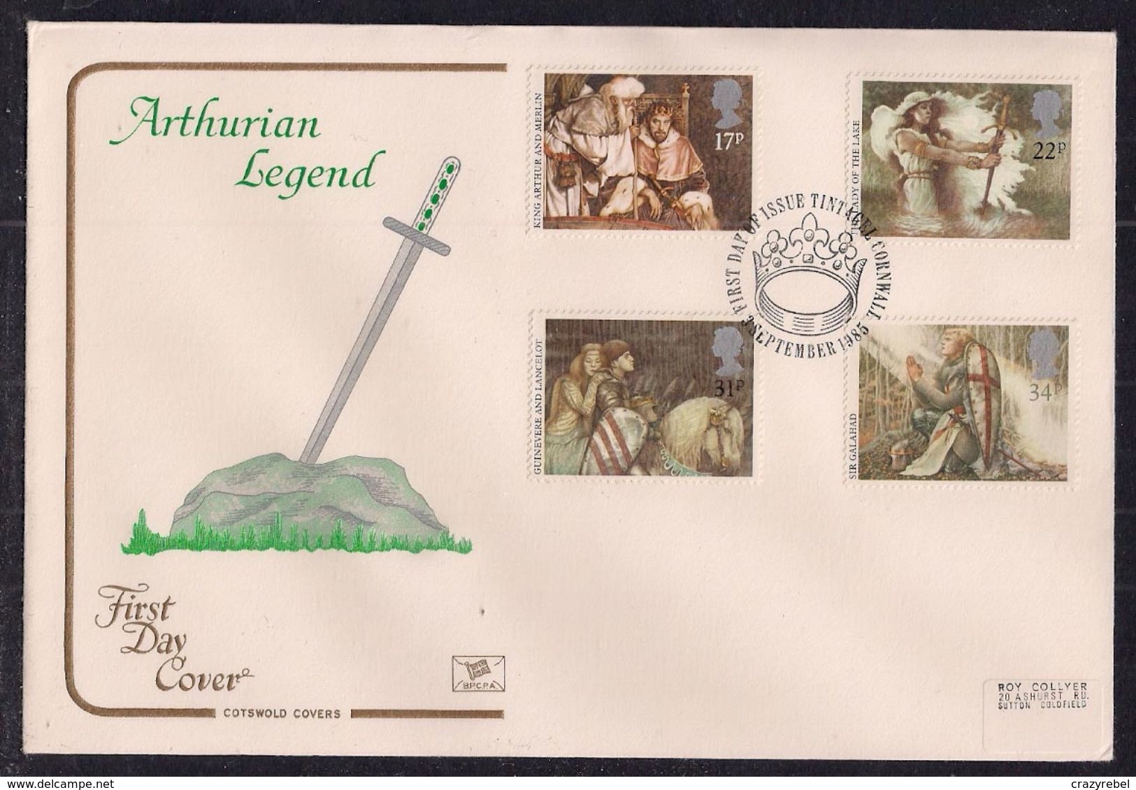 GB 1985 QE2 FDC Arthurian Legends Set  SHS Tintagel Cornwall Pmk  ( B1025 ) - 1981-1990 Decimal Issues