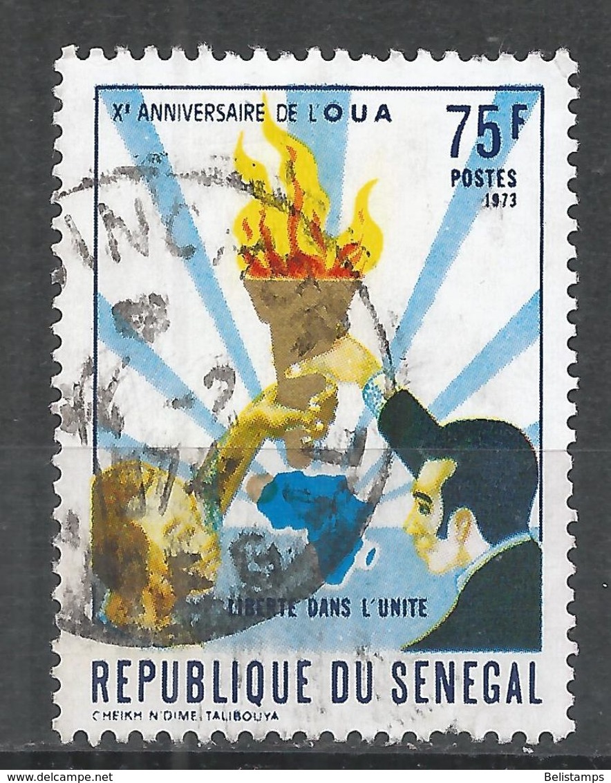 Senegal 1973. Scott #391 (U) Men Holding Torch Over Africa  *Complete Issue* - Sénégal (1960-...)