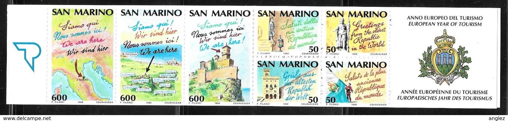 San Marino - 1990 2000Lire Stamp Booklet - European Tourism Year Se Tenant - MNH - Libretti