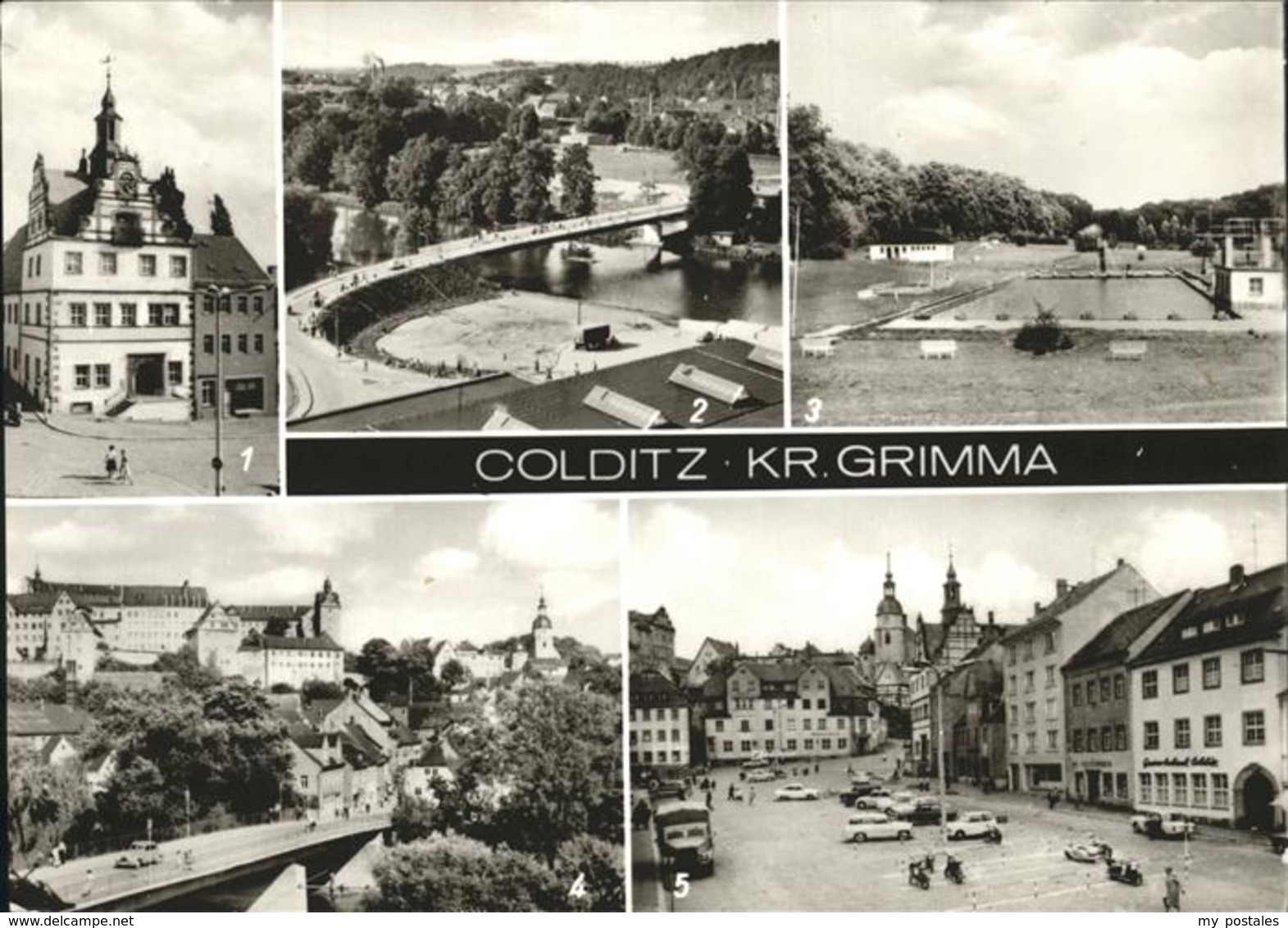 41238244 Colditz Autos Bruecke Schwimmbad Colditz - Colditz