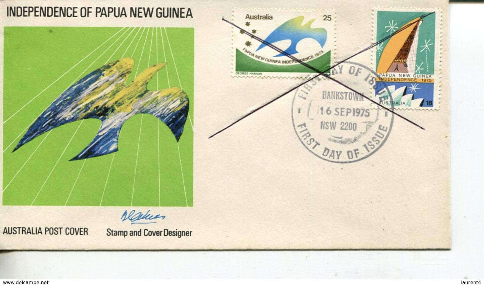 (888) Australia  FDC - 1975 - Indepedence Of Papua New Guinea (Bankstown Postmark) With Cross ??? - Premiers Jours (FDC)