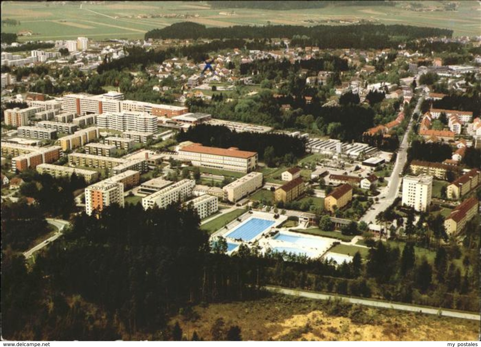 41234721 Waldkraiburg Waldbad Fliegeraufnahme Waldkraiburg - Waldkraiburg