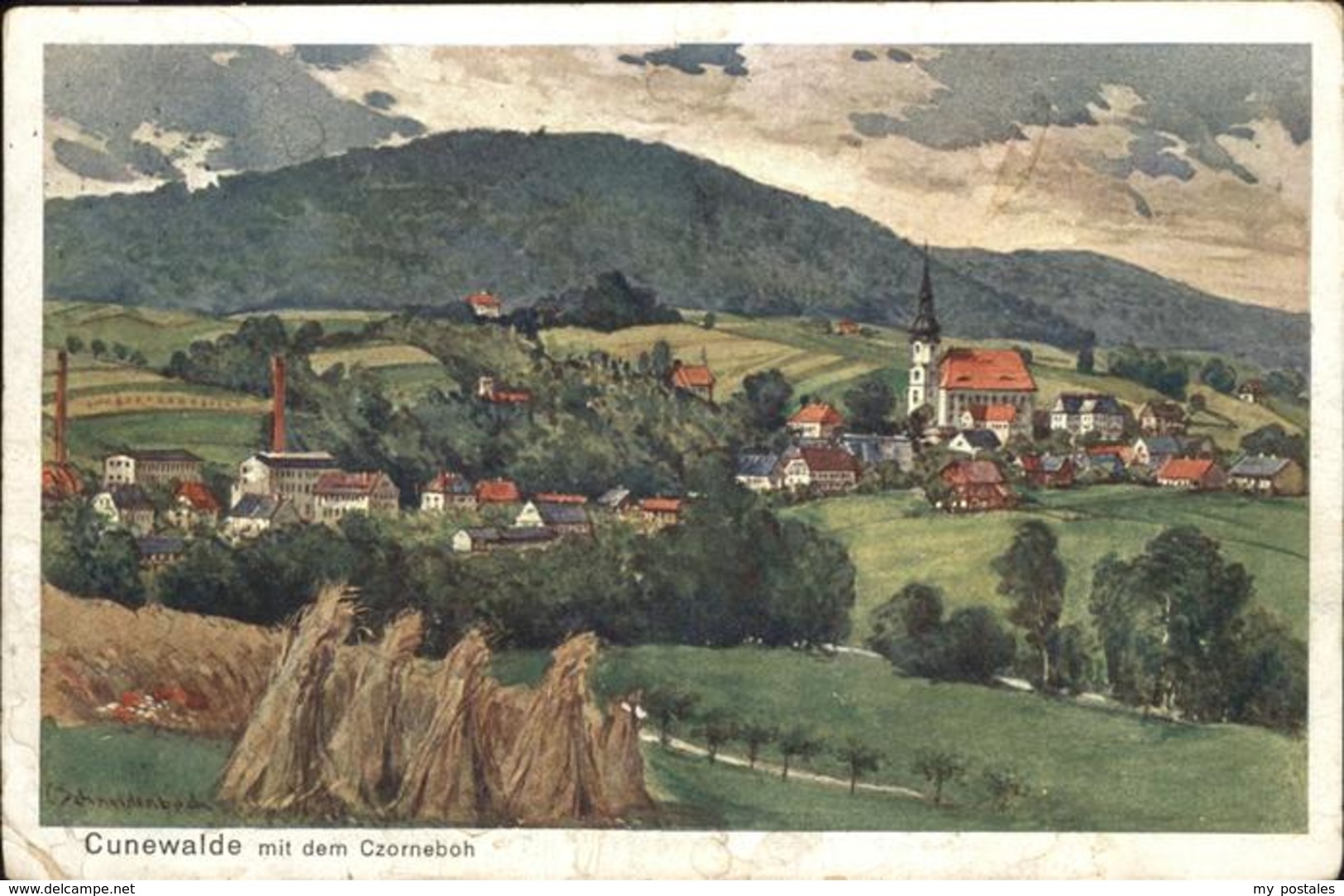 41246766 Cunewalde Czorneboh Kuenstlerkarte Schneidenbach Cunewalde - Cunewalde