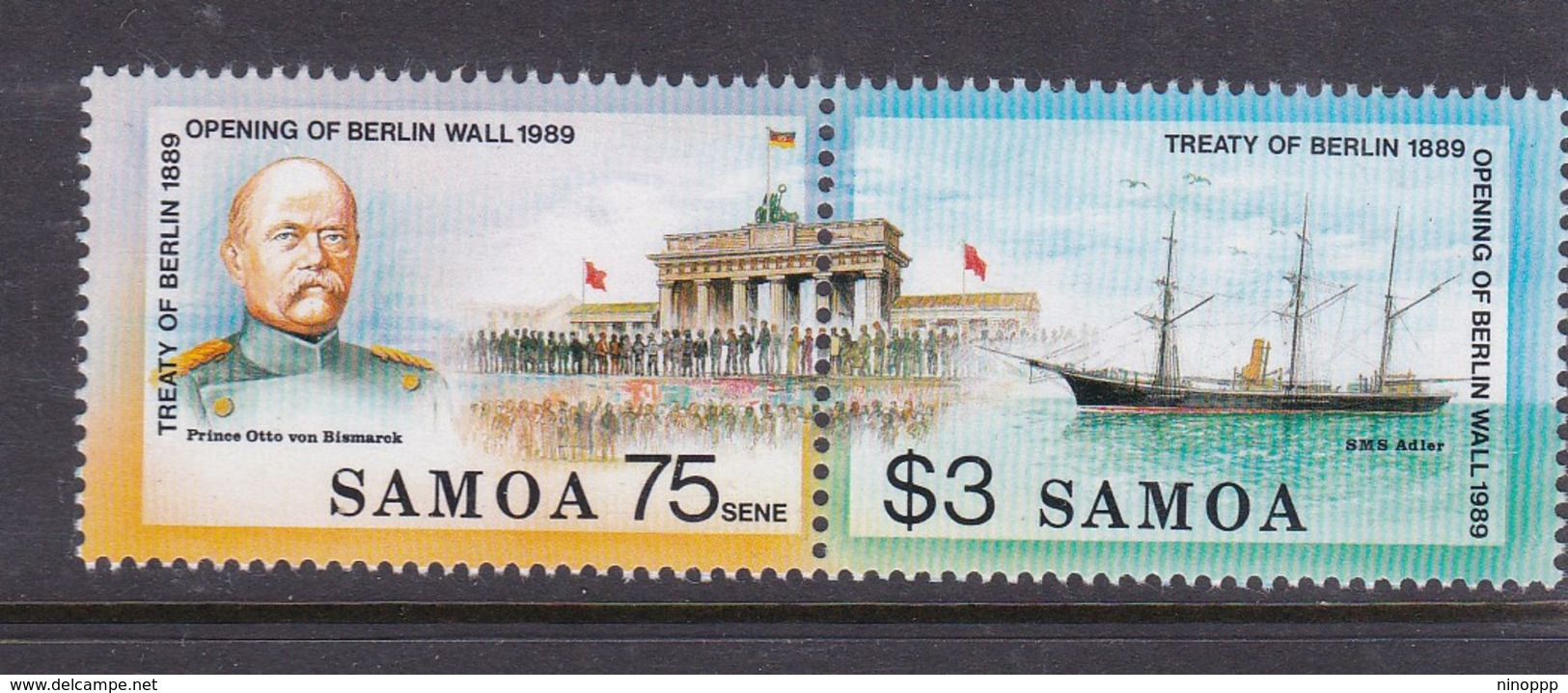 Samoa SG 844-845  1990 Treaty Of Berlin,mint Never Hinged - Samoa