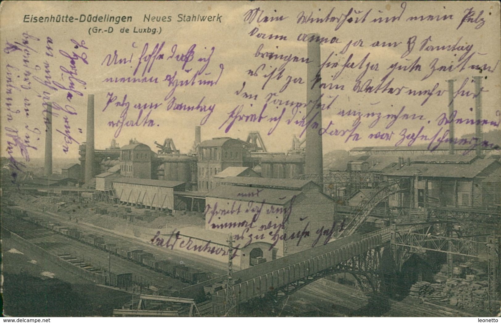 AK Düdelingen, Eisenhütte, Neues Stahlwerk, O 1914, Briefmarke Entfernt (29908) - Dudelange