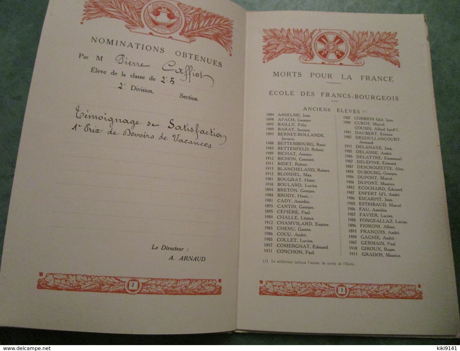 ECOLE COMMERCIALE DES FRANCS-BOURGEOIS . Souvenir De L'Année De Guerre 1916-1917 (18 Pages) - Diploma & School Reports