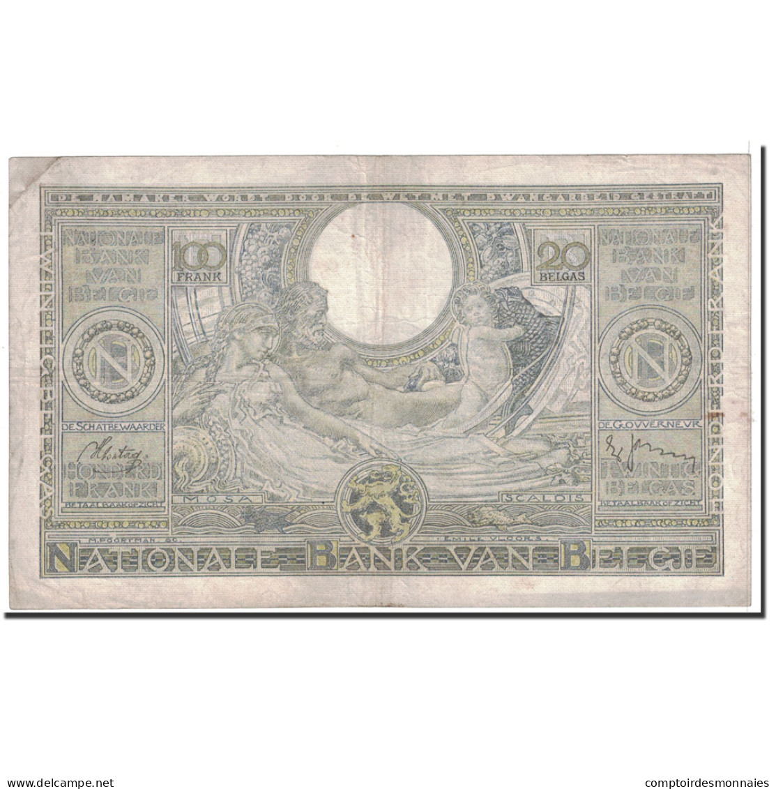 Billet, Belgique, 100 Francs-20 Belgas, 1939, 1939-01-28, KM:107, TB - 100 Francs & 100 Francs-20 Belgas