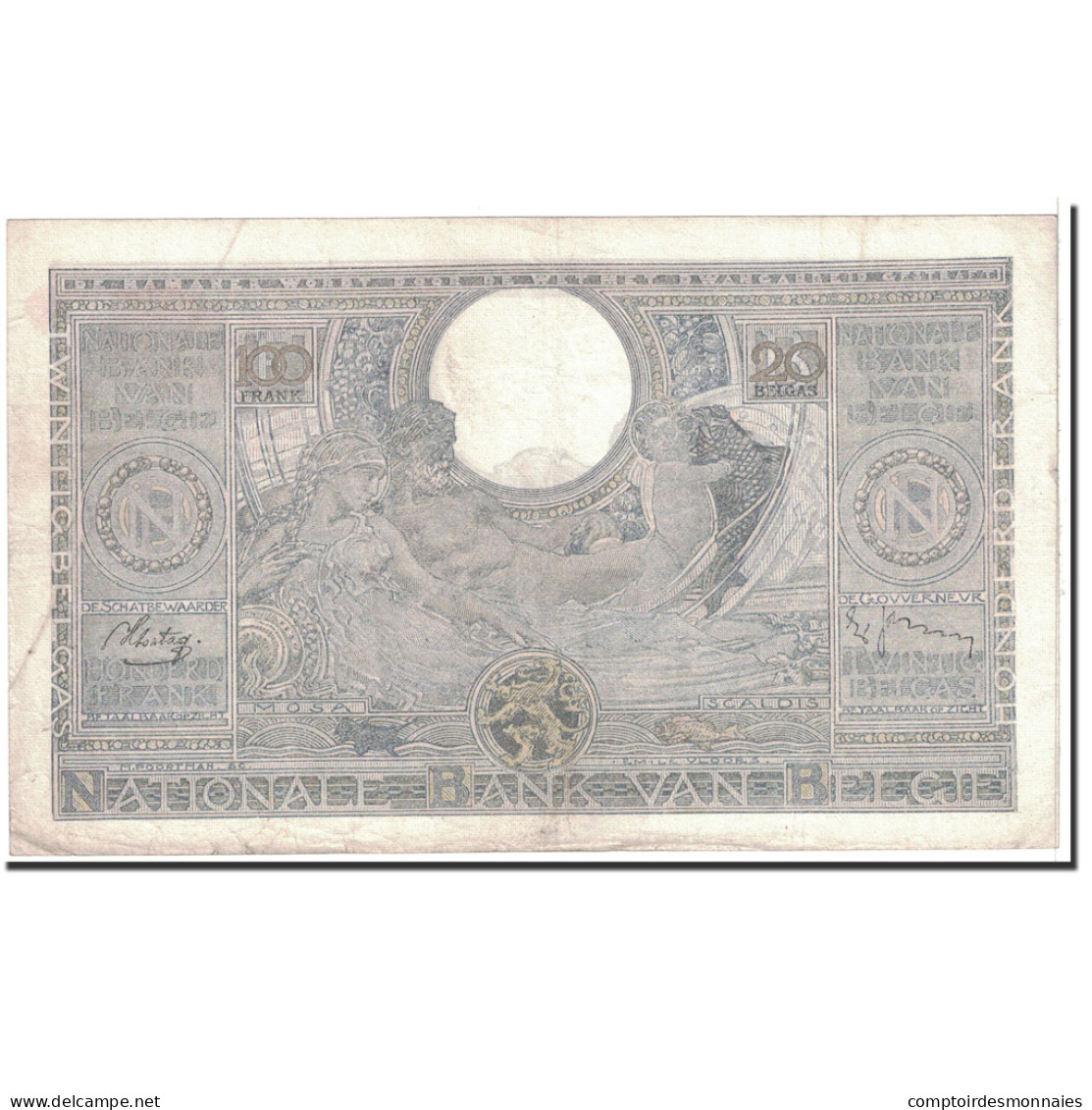 Billet, Belgique, 100 Francs-20 Belgas, 1939, 1939-03-23, KM:107, TTB+ - 100 Francs & 100 Francs-20 Belgas