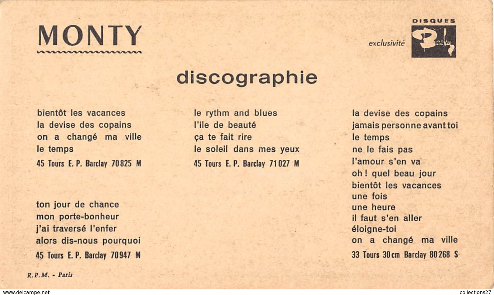 MONTY -DEDICACE- - Other & Unclassified