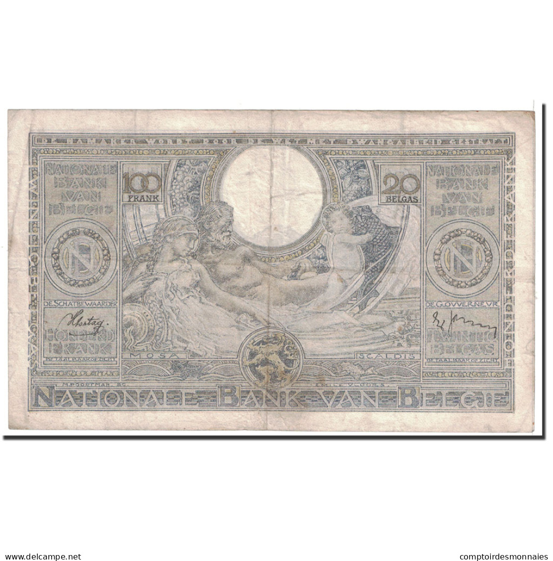Billet, Belgique, 100 Francs-20 Belgas, 1939, 1939-03-20, KM:107, TTB - 100 Franchi & 100 Franchi-20 Belgas