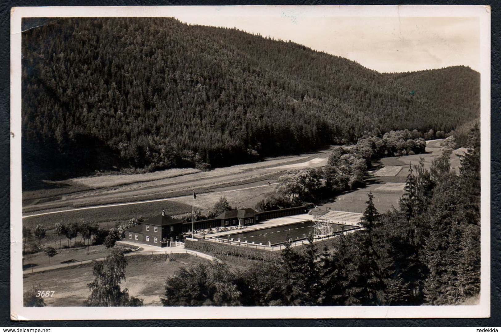 B2855 - Leutenberg - Freibad Schwimmbad - P. König - Gel 1938 - Leutenberg