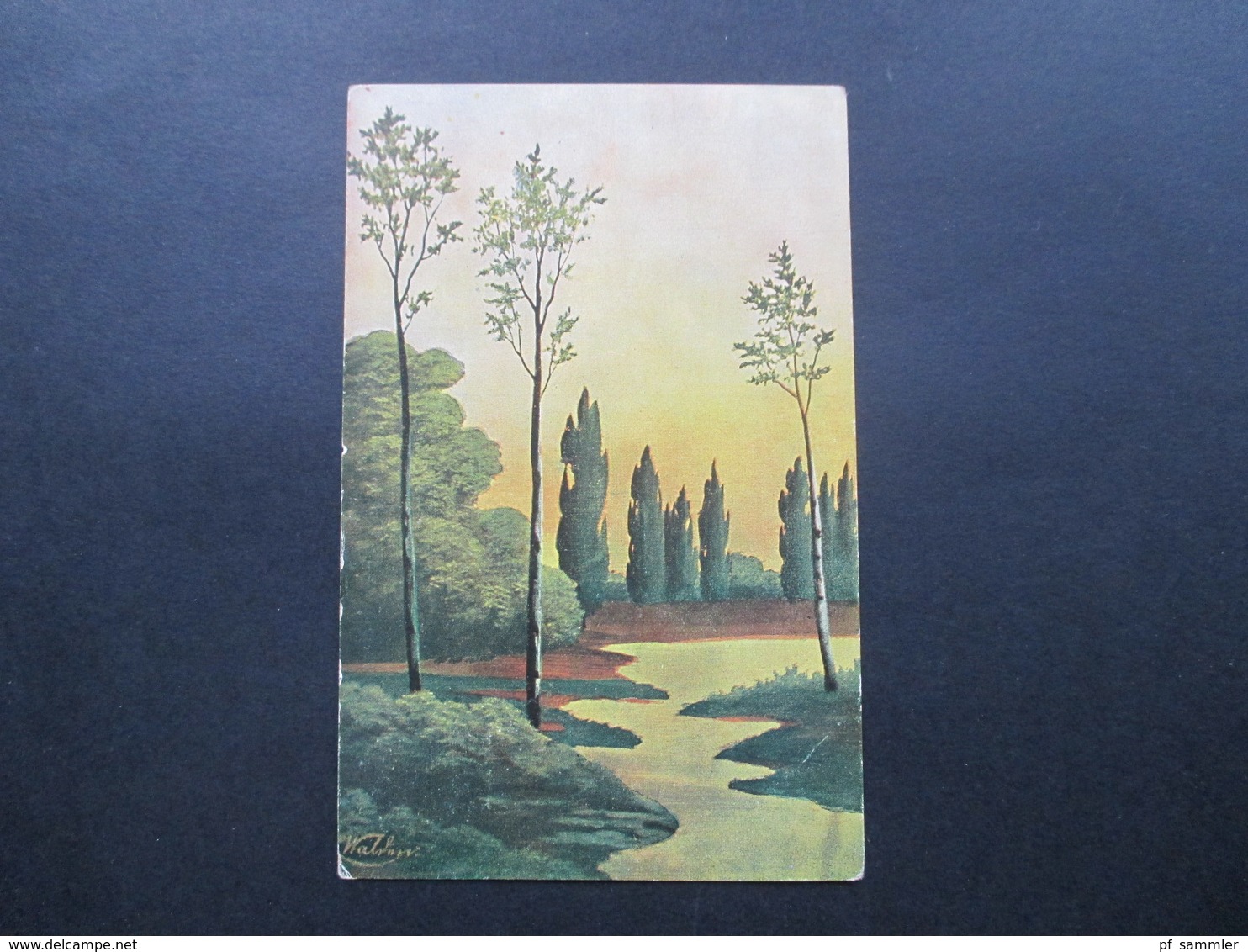 AK Österreich 1917 Künstlerkarte. Landschaft. Stempel Kourim Tschechien / Böhmen. - Autres & Non Classés