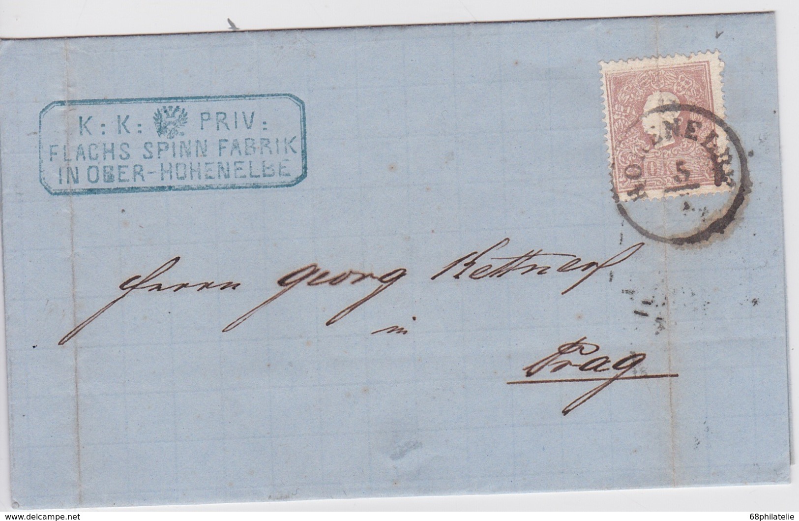 AUTRICHE  LETTRE DE HOHENELBE 1860 - Briefe U. Dokumente