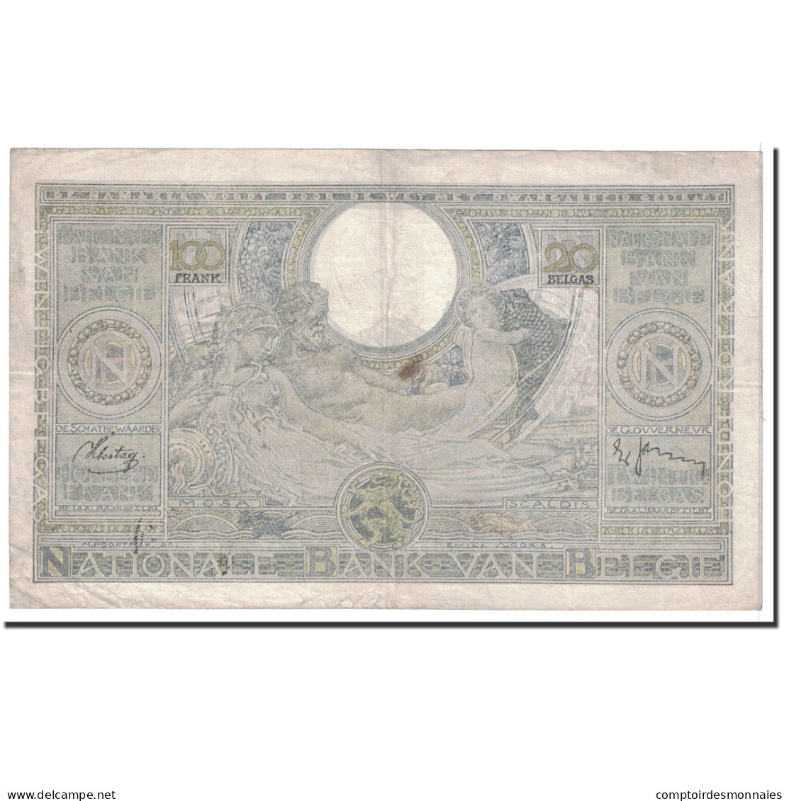 Billet, Belgique, 100 Francs-20 Belgas, 1939, 1939-04-04, KM:107, TTB - 100 Frank & 100 Frank-20 Belgas