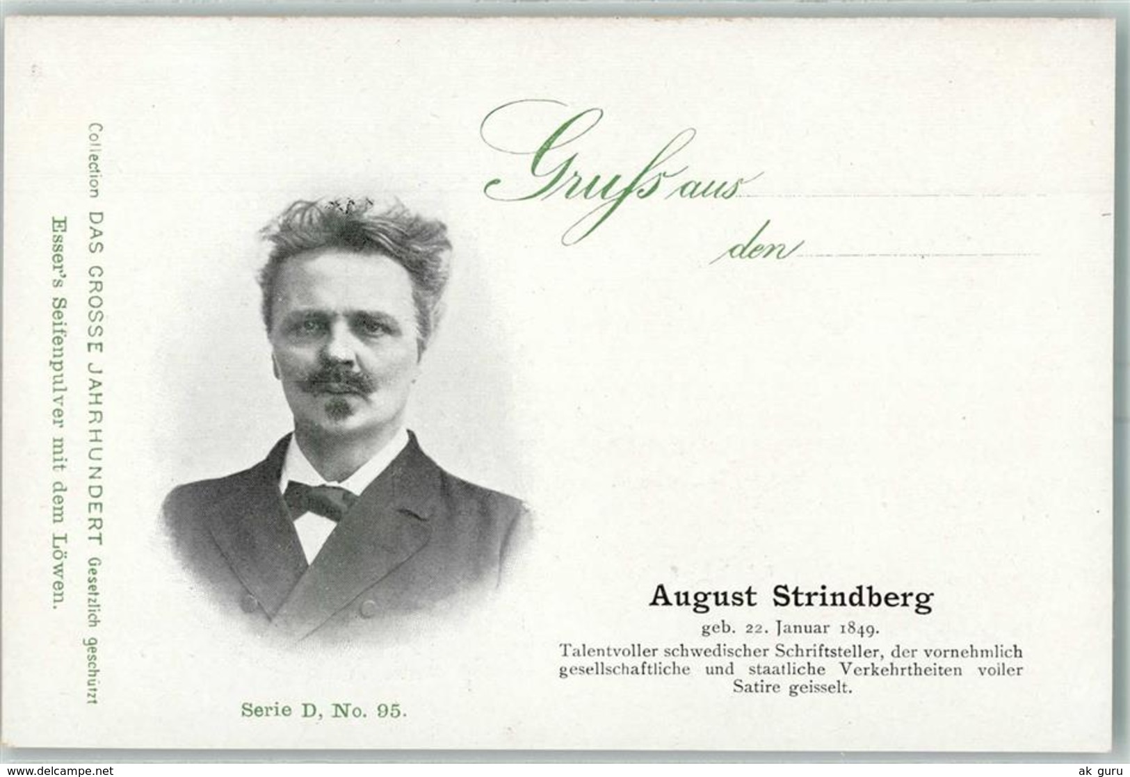 52283954 - August Strindberg Persoenliche Daten Das Grosse Jahrhundert Serie D No. 95 - Scrittori