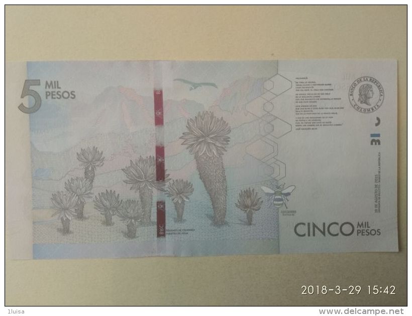 5000 Pesos 2015 - Colombie