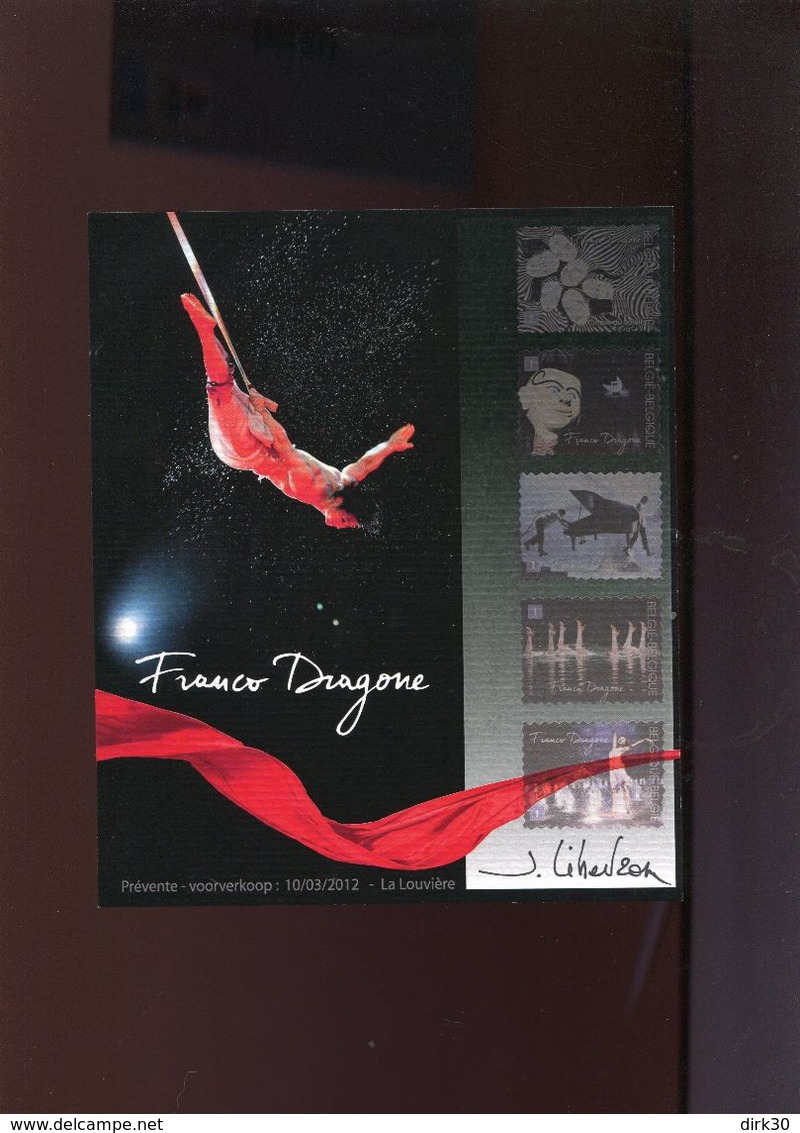 Belgie 2012 B127 (no Stamps Only Print) HERDENKINGSKAART + Signature Designer Libert Franco Dragone Circus - Souvenir Cards - Joint Issues [HK]