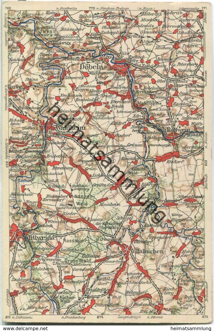 Wona-Landkarten-Ansichtskarte 821 - Döbeln - Verlag Wona Königswartha - Doebeln