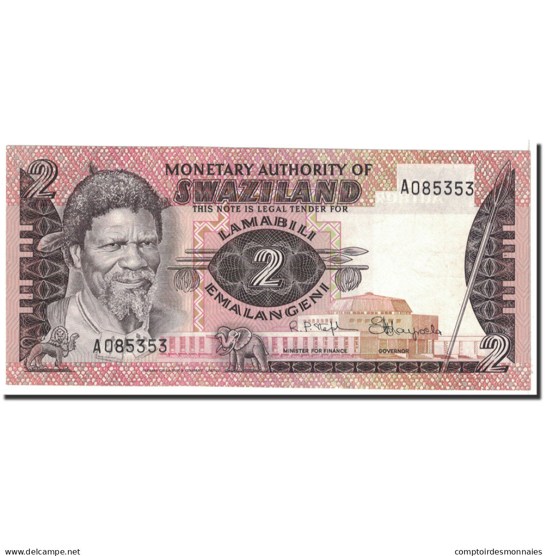 Billet, Swaziland, 2 Emalangeni, 1974, Undated, KM:2a, SPL+ - Swasiland