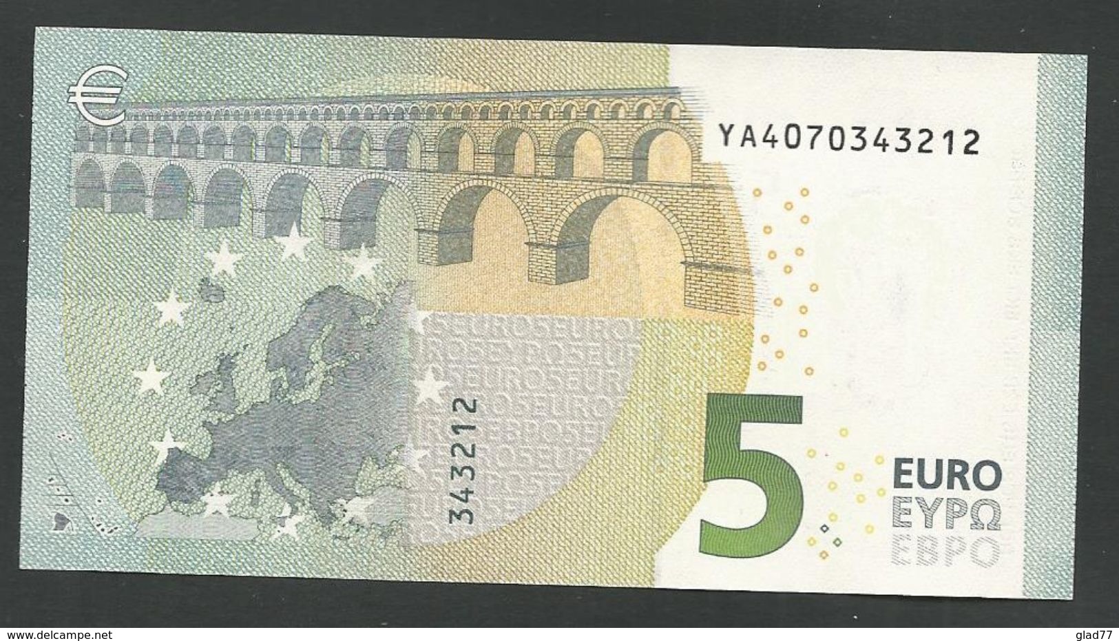 GREECE "Y" NEW!   "Y"  5 EURO GEM UNC! Draghi Signature! Printer Y005G1 !! - 5 Euro