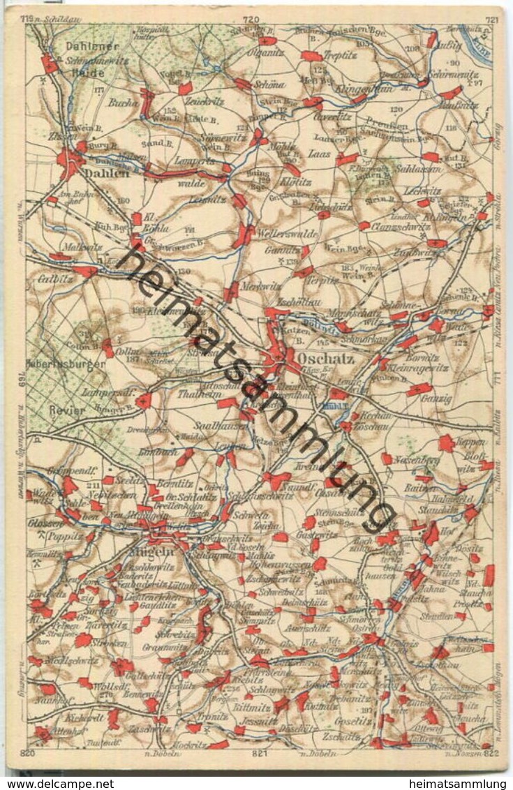 Wona-Landkarten-Ansichtskarte 770 - Oschatz - Verlag Wona Königswartha - Oschatz