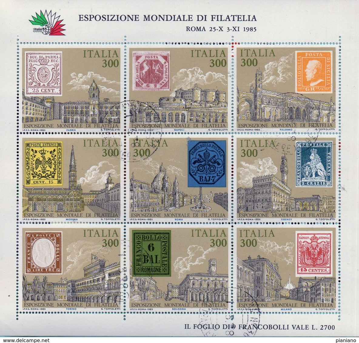 PIA  -  ITALIE  -  1985 : Esposizione Mondiale Di Filatelia "Italia '85"  -     (SAS  Bf 2 ) - Blocchi & Foglietti