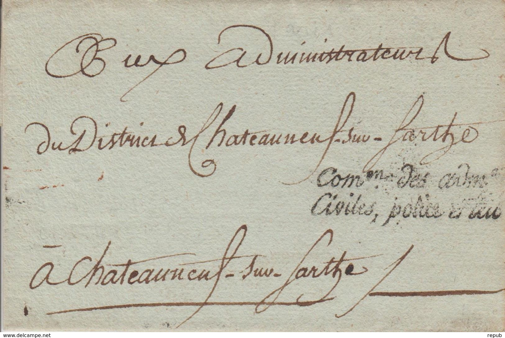 Lettre Non Datée Avec Griffe Commission Des Adm. Civiles Police Et Tribunaux - 1801-1848: Precursors XIX
