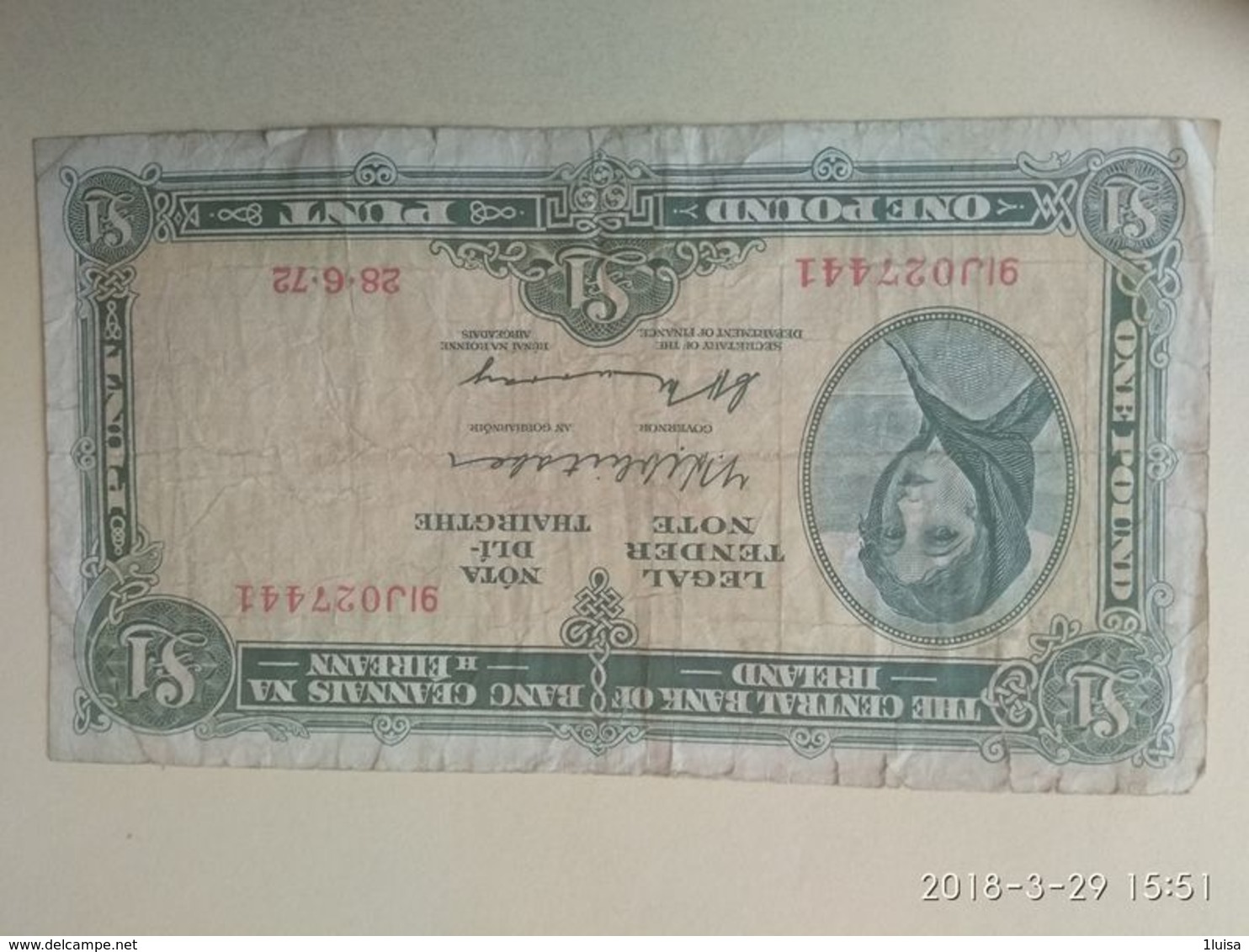 1 Pound 1972 - Ierland