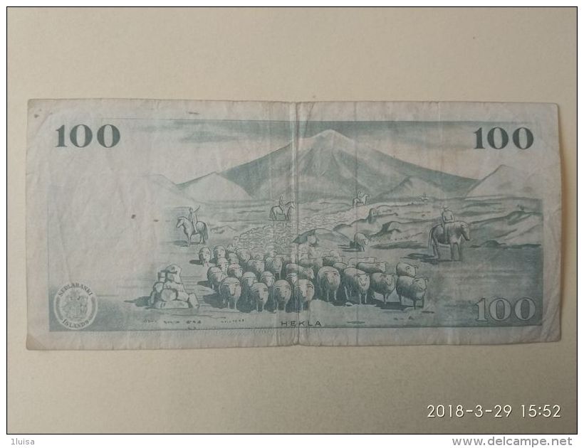 100 Kronur 1961 - Islanda