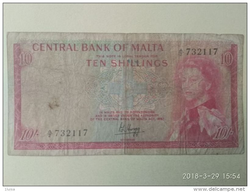 10 Shillings 1967 - Malte