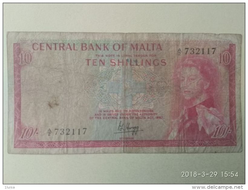 10 Shillings 1967 - Malta