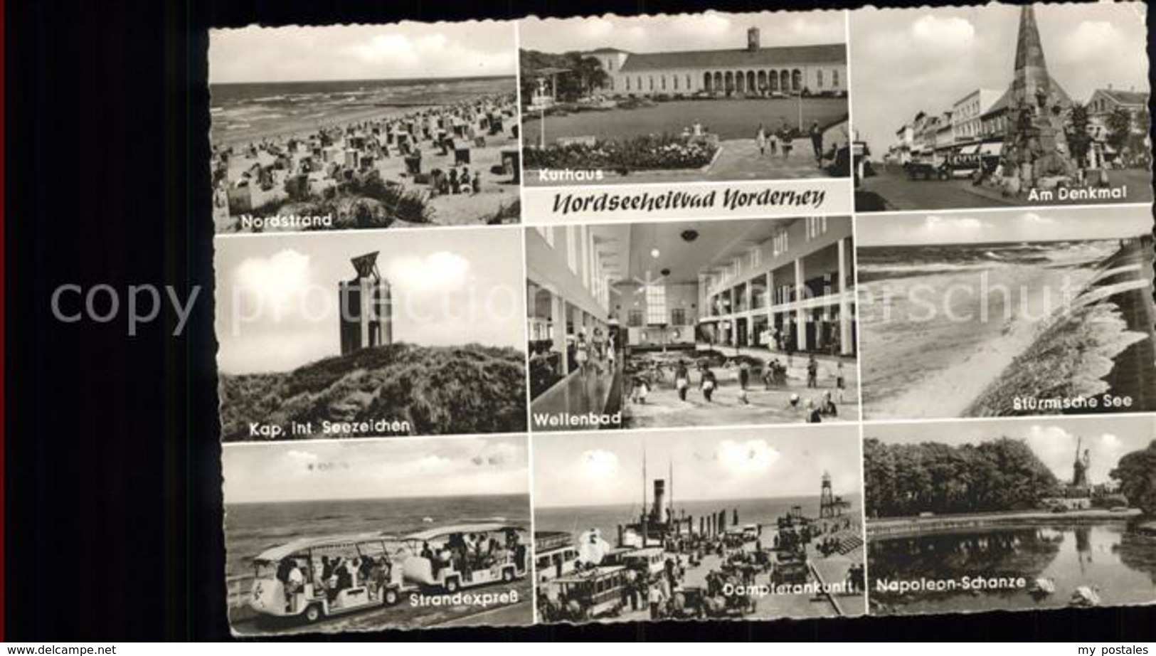 71570889 Norderney Nordseebad Kap Seezeichen Wahrzeichen Strand Wellenbad Kurhau - Norderney