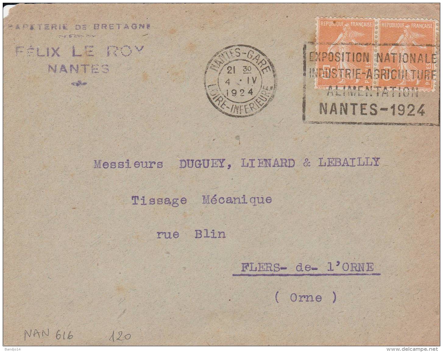 NANTES - Flamme De 1924 - Mechanical Postmarks (Advertisement)