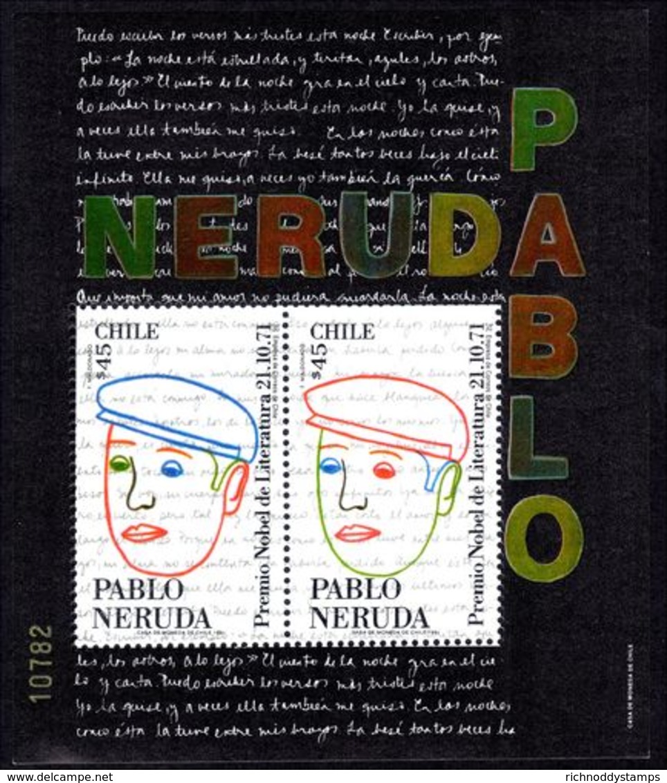 Chile 1991 Picasso Souvenir Sheet Unmounted Mint. - Chili