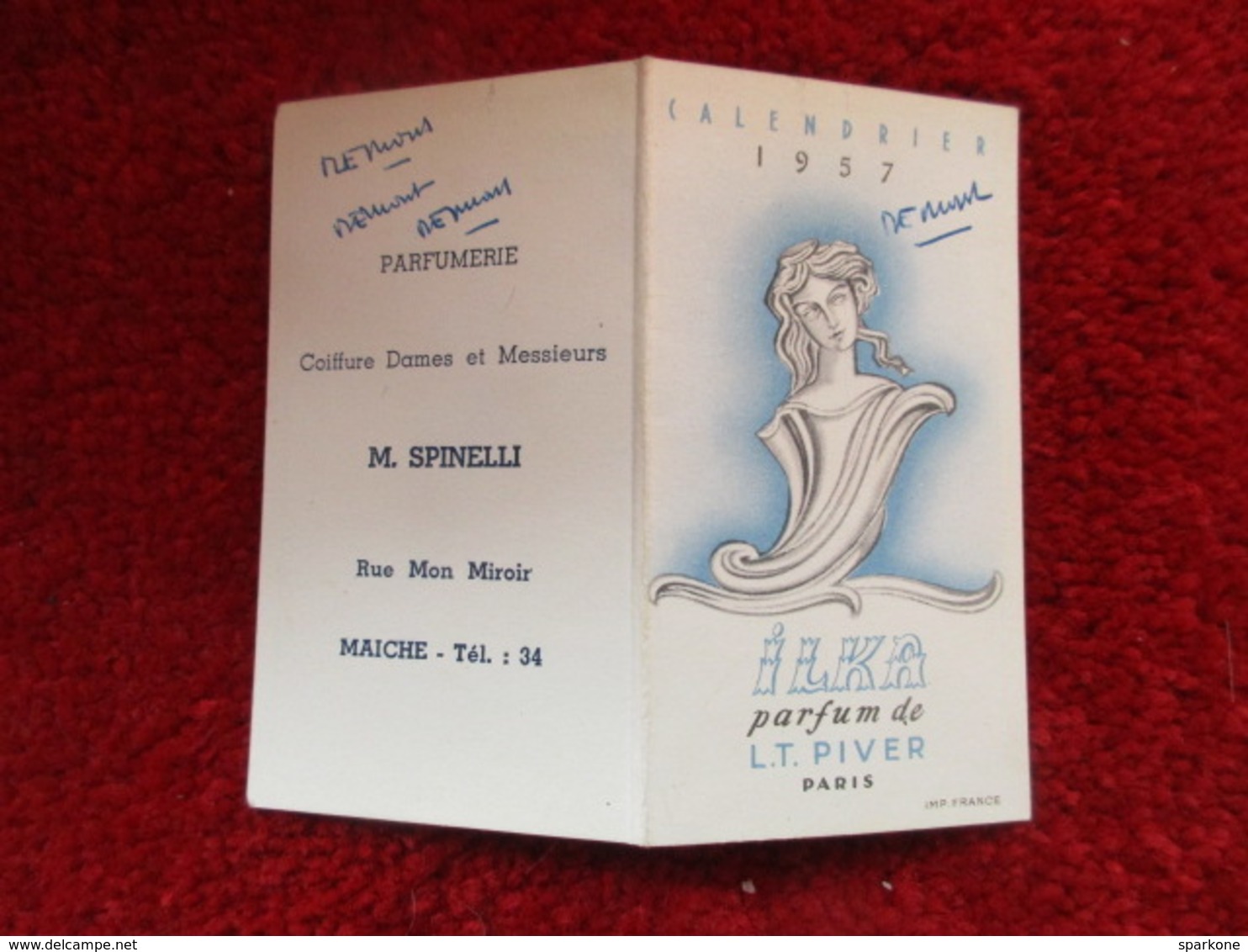 Calendrier 1957 / Ilka Parfum De L.T. Piver Paris - Petit Format : 1941-60