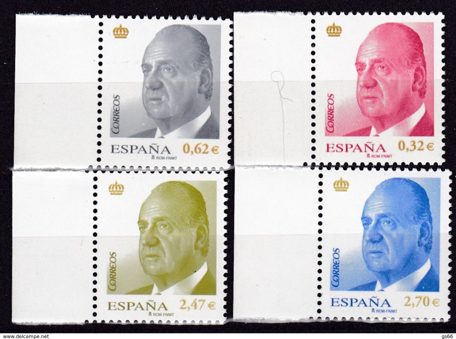 2009,  Spanien, 4385/88,  König Juan Carlos I. Sellos Postales: El Rey Juan Carlos I.  MNH ** - Nuevos