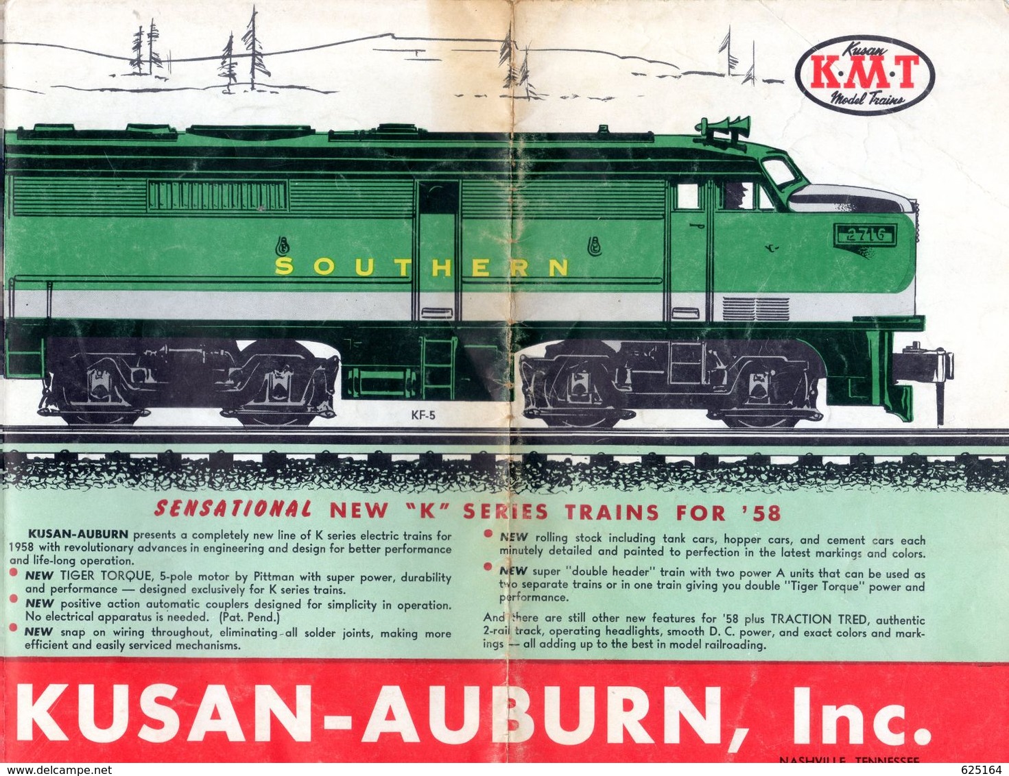 Catalogue KMT KUSAN AUBURN Inc 1958 New K Series Trains Brochure HO USA - Inglese