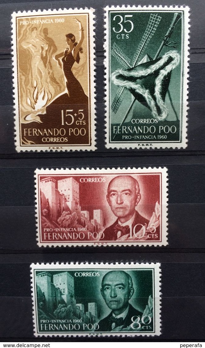 Spain, Spagne, España, Fernando Poo, 1960, Pro Infancia, FALLA, MINT ** - Fernando Poo