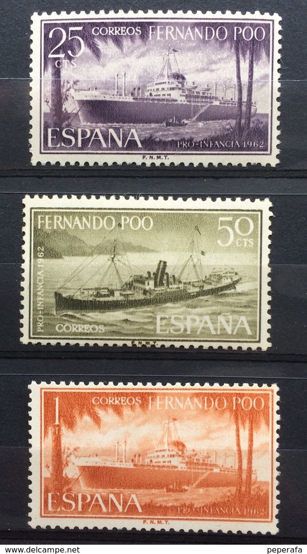 Spain, Spagne, España, Fernando Poo, 10 Julio 1962, Pro Infancia, BOAT, MINT ** - Fernando Poo