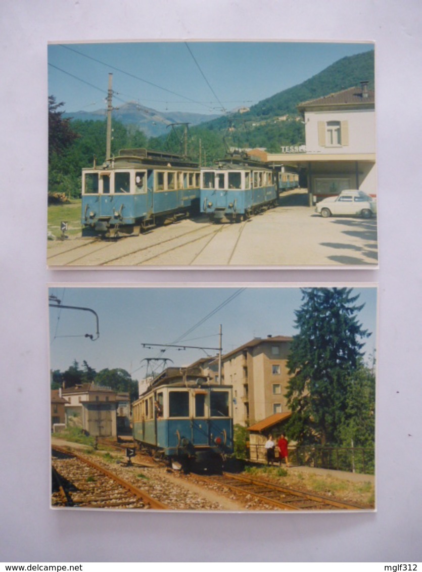 SUISSE (Canton Du Tessin) Ligne LUGANO TESSERETE En 1967 - LOT De 2 PHOTOS Du BVA - Détails  Sur Les Scans - Eisenbahnen