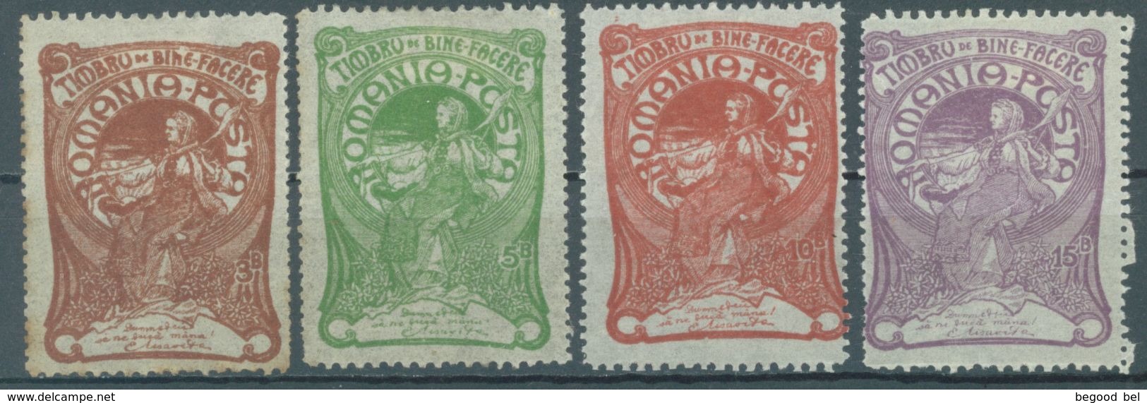 ROMANIA  - 1906 - MH/* - Yv 156-159 Mi 161-164 - Lot 16516 - 3 BANI GRATIS - Ungebraucht