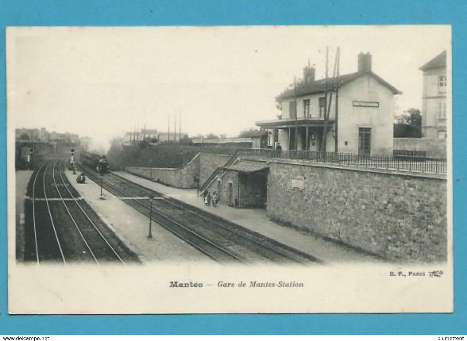 CPA - Chemin De Fer Arrivée D'un Train En Gare De MANTES-STATION 78 - Mantes La Jolie