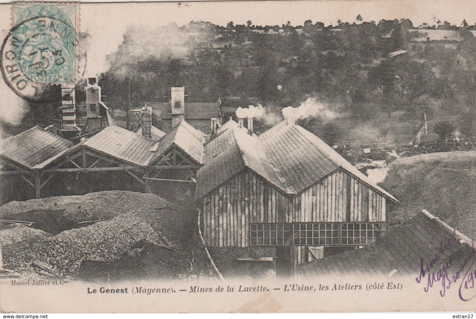 53 LE GENEST MINES DE LA LUCETTE L'USINE LES ATELIERS COTE EST - Le Genest Saint Isle