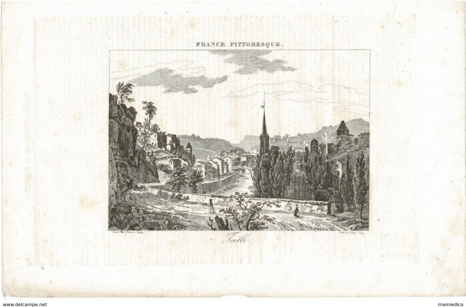 1835 La CREUSE & la CORREZE " La France Pittoresque" 14 documents illustrés anciens. Voir le détail sur les scans