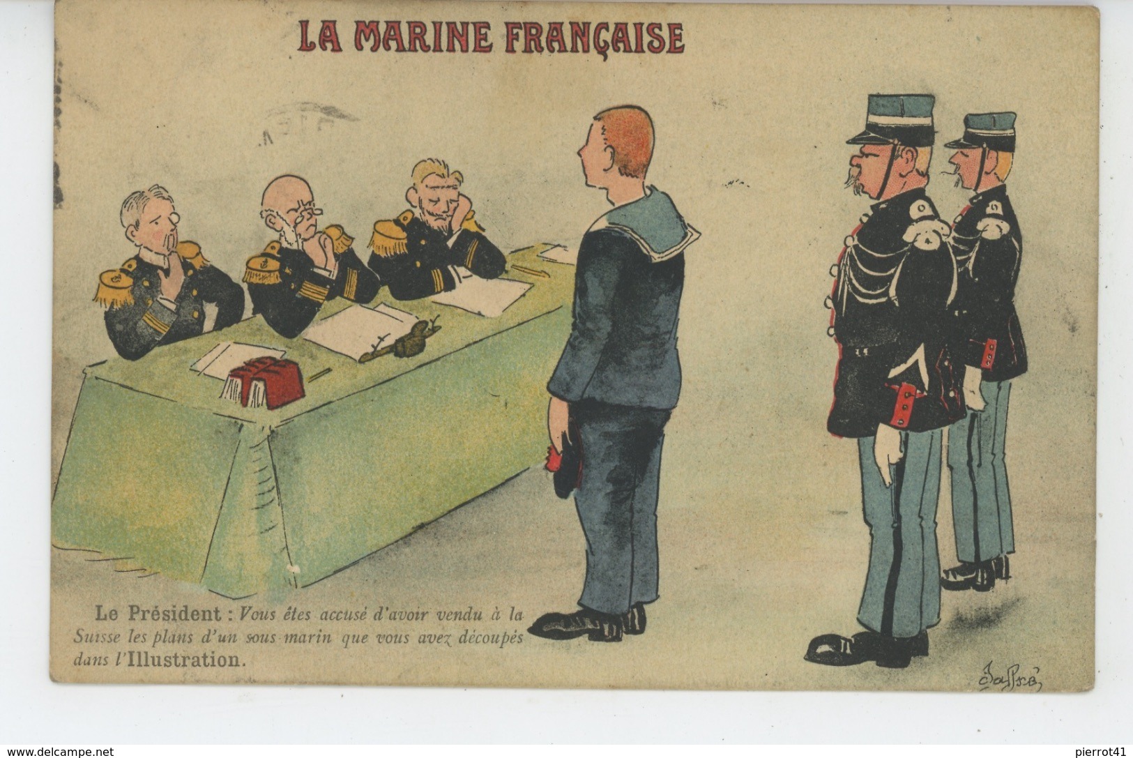 MILITARIA - HUMOUR - LA MARINE FRANÇAISE - Signée JAFFRÉ - Humor